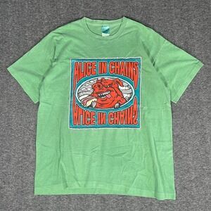 Vintage 1996 Alice In Chains Eat Like A Pig Tour Shirt Green XL 90s Grunge